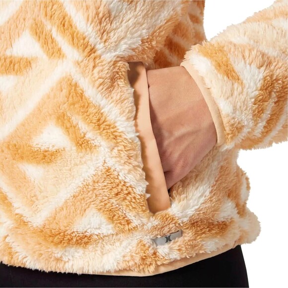 Hurley Pullover Sweater Women's XXL Orange Fleece 1/4 Snap Long Sleeve Sealed - Picture 3 of 5